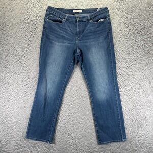 Signature by Levi's Jeans Women 18 Blue Cotton Denim Straight Leg Mid-Rise Faded